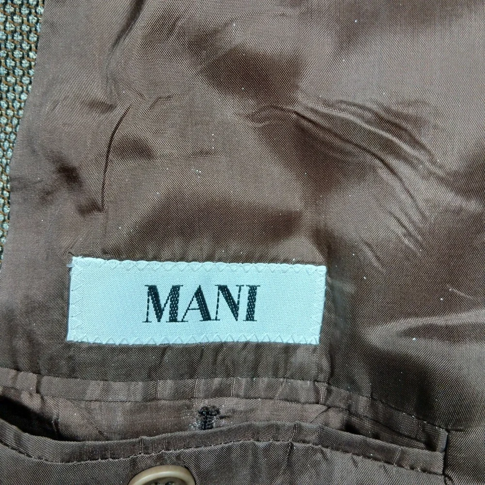 Mani Giorgio Armani Blazer 44L Brown Wool Silk Blend Sport Coat‎ Italy